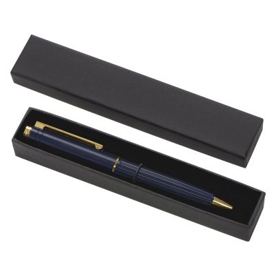 Шариковая металлическая ручка с золотистым слоем Monarch Gold, темно-синяя-1