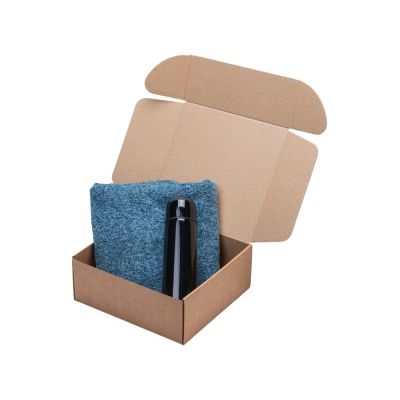 Подарочный набор Calmy с термосом и пледом, синий-1