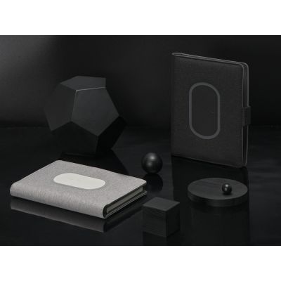 Органайзер с беспроводной зарядкой 5000 mAh Powernote, светло-серый-15
