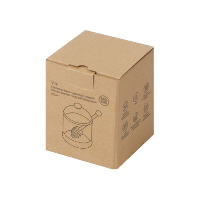 Стеклянная емкость для меда с ложкой Vira-6