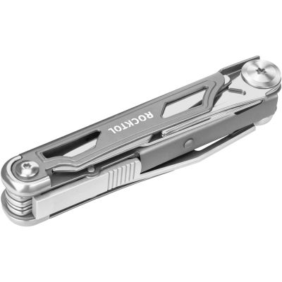Нож-мультитул Rocktol 12 в 1 с титановыми ручками, серый-3