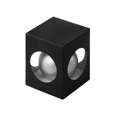 Стеклянный елочный шар Christmas bauble, серебро, металлик, с серебристым колпачком в черной коробке-1