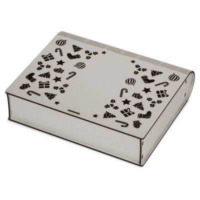 Деревянная коробка с резной крышкой Книга, L-0