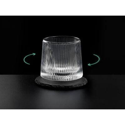 Вращающийся бокал для виски на сланцевом костере Ventura-0