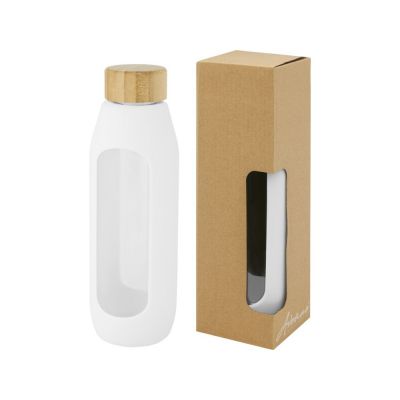 Tidan Бутылка из боросиликатного стекла объемом 600 мл с силиконовым держателем, белый-0