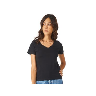 Футболка Heavy Super Club женская с V-образным вырезом, черный-0