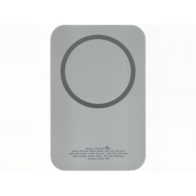 Магнитный беспроводной внешний аккумулятор MagnetIQ, 5000 mah, 10 W, серый Cool gray 7C-2