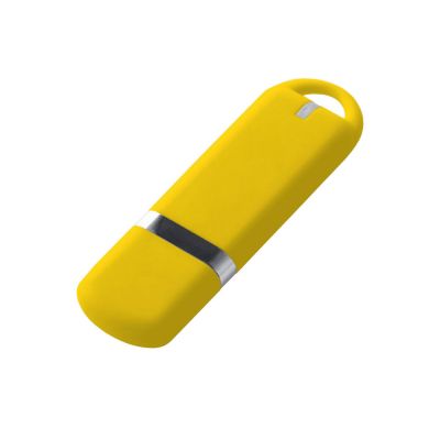 USB-флешка на 64 ГБ с покрытием soft-touch, жёлтый-0