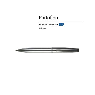 Ручка металлическая шариковая Portofino, серебристый-1