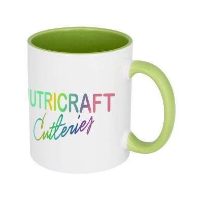 Цветная кружка Pix для сублимации, белый/зеленый-3