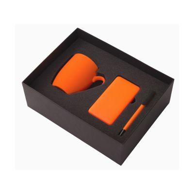 Подарочный набор c кружкой, пластиковой ручкой и повербанком С1, 5000 mAh, оранжевый-1