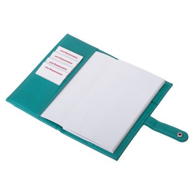 Блокнот-кошелек с сменным блоком А6 Wall Street, 64 листа, бирюзовый-3