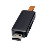 USB-флеш-накопитель Gleamобъемом 16 ГБ с подсветкой, черный