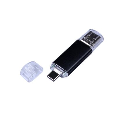 USB-флешка на 32 Гб c двумя дополнительными разъемами MicroUSB и TypeC, черный-3