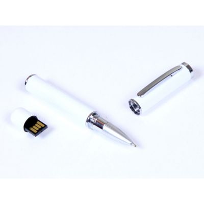 USB-флешка на 64 ГБ в виде ручки с мини чипом, белый-0