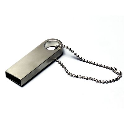 USB 2.0-флешка на 512 Мбайт с мини чипом и круглым отверстием, серебристый-0
