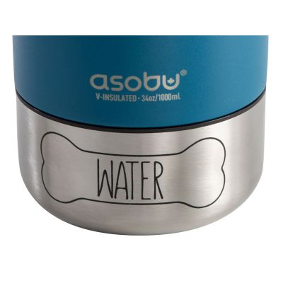 Вакуумный термос Buddy 3-в-1 со съемными мисками для питомцев, 1000 мл, синий-16