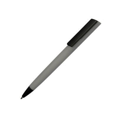 Ручка пластиковая soft-touch шариковая Taper, серый/черный-0