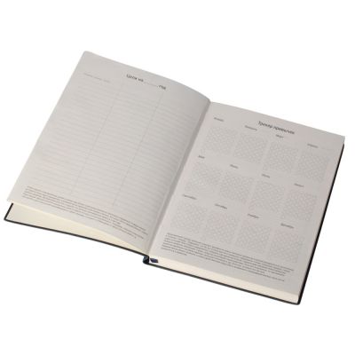 Бизнес блокнот Supreme с вставкой из софт-тача, гибкая обложка, 128 листов, синий-6