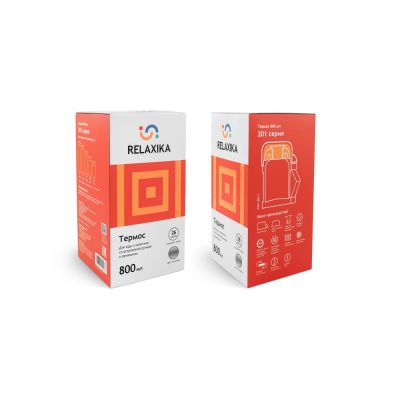 Термос универсальный (для еды и напитков) Relaxika 201, 800 мл, стальной-14