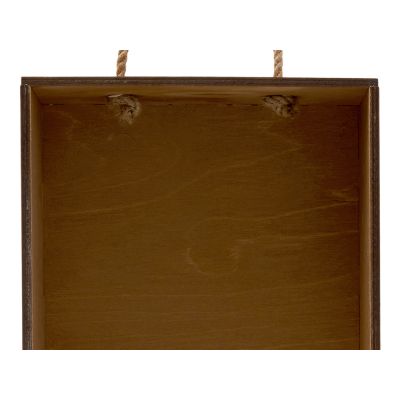 Подарочная коробка из фанеры Constellation 330х220х100 мм, фанера 6 мм, крышка на выдвижных пазах черная ЛХДФ 3 мм, бечевка-8