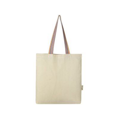 Эко-сумка Rainbow объемом 5л из переработанного хлопка плотностью 180 г/м2, натуральный-1