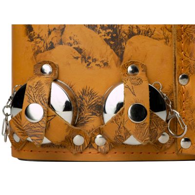 Набор Подарочный: фляга 511/2 (рыжая кожа), 2л+2 стаканчика+2 вилки-5