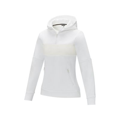 Женский свитер анорак Sayan на молнии на половину длины с капюшоном, белый-0