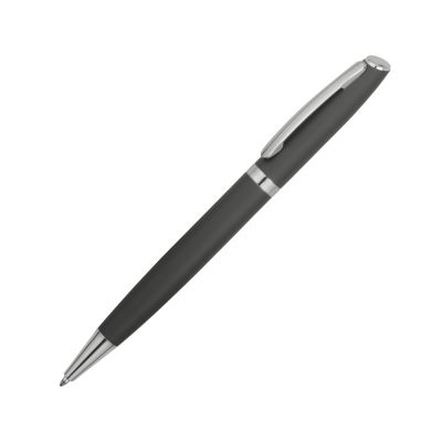 Ручка металлическая шариковая Flow soft-touch, серый/серебристый-0