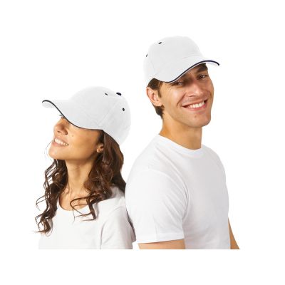 Бейсболка New Castle 6-ти панельная, белый/темно-синий-0