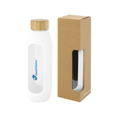 Tidan Бутылка из боросиликатного стекла объемом 600 мл с силиконовым держателем, белый-6