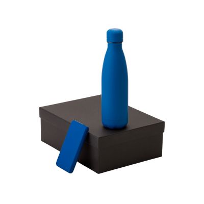 Подарочный набор с термобутылкой и повербанком С2, синий-0