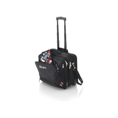 Чемодан на колесиках Proton, удобная для прохождения досмотра, черный-1