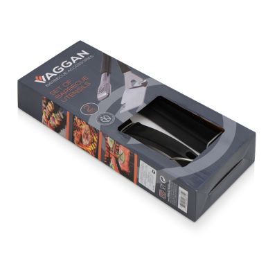 Набор аксессуаров для барбекю из двух предметов Grill, серебристый/черный-1