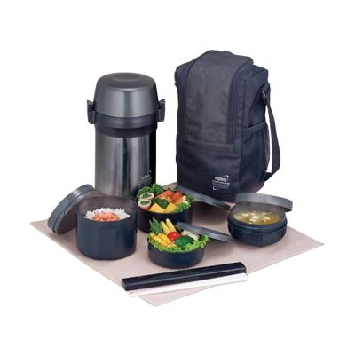 Термос из нерж.стали с пластиковыми контейнерами и ложкой тм THERMOS JLS-1601 Food 1.6L, серый-5