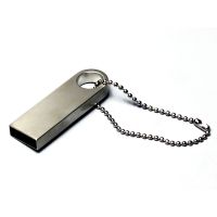 USB 2.0-флешка на 4 Гб с мини чипом и круглым отверстием, серебристый