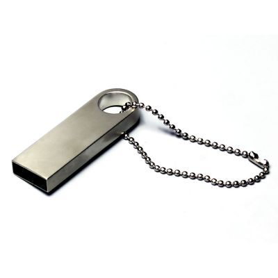 USB 2.0-флешка на 4 Гб с мини чипом и круглым отверстием, серебристый-0