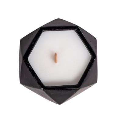 Свеча в декоративном стакане Geometry, черный-3