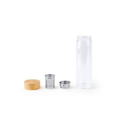 Бутылка SAOKO из боросиликатного стекла 420 мл, прозрачный/натуральный-2