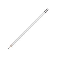 Шестигранный карандаш с ластиком Presto, белый