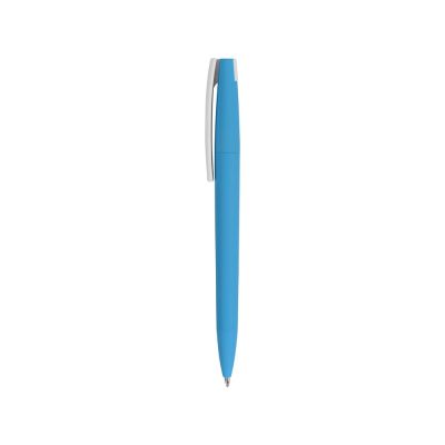 Ручка пластиковая soft-touch шариковая Zorro, голубой/белый-2