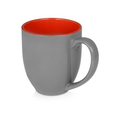 Кружка керамическая Gracy 450мл, серый/красный-0