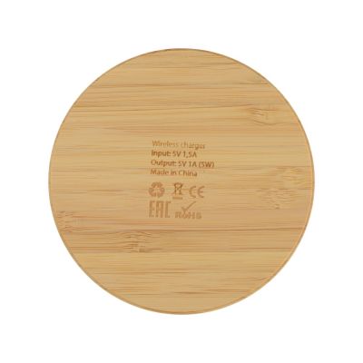 Беспроводное зарядное устройство из бамбука Cap, натуральный-3