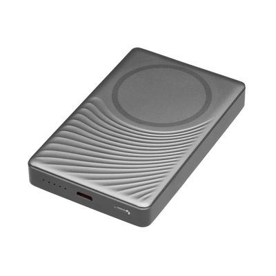 Магнитный беспроводной внешний аккумулятор, QC/PD Сёрф, 10000 мАч, серый-0
