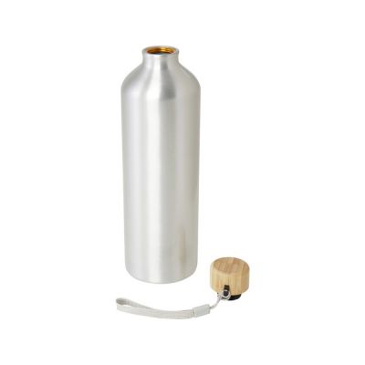 Бутылка для воды Malpeza из переработанного алюминия, 1000 мл - Серебряный-2