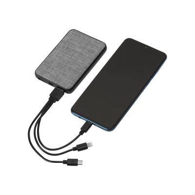 Портативное зарядное устройство из rPET Reborn, 5000 mAh, серый-1