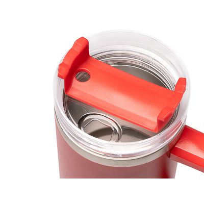 Термокружка Крэнстон с двойными стенками из переработанной нержавеющей стали, красный-3