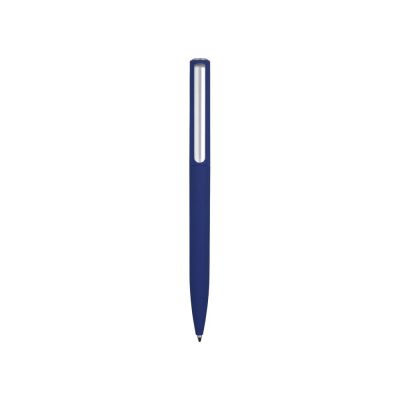 Ручка шариковая пластиковая Bon с покрытием soft touch, темно-синий-1