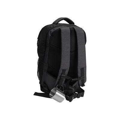 Стальная кружка Climber с пластиковой ручкой, серебристый/черный-1