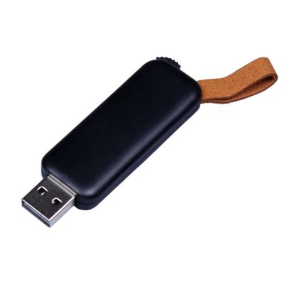 USB-флешка промо на 64 Гб прямоугольной формы, выдвижной механизм, черный-0